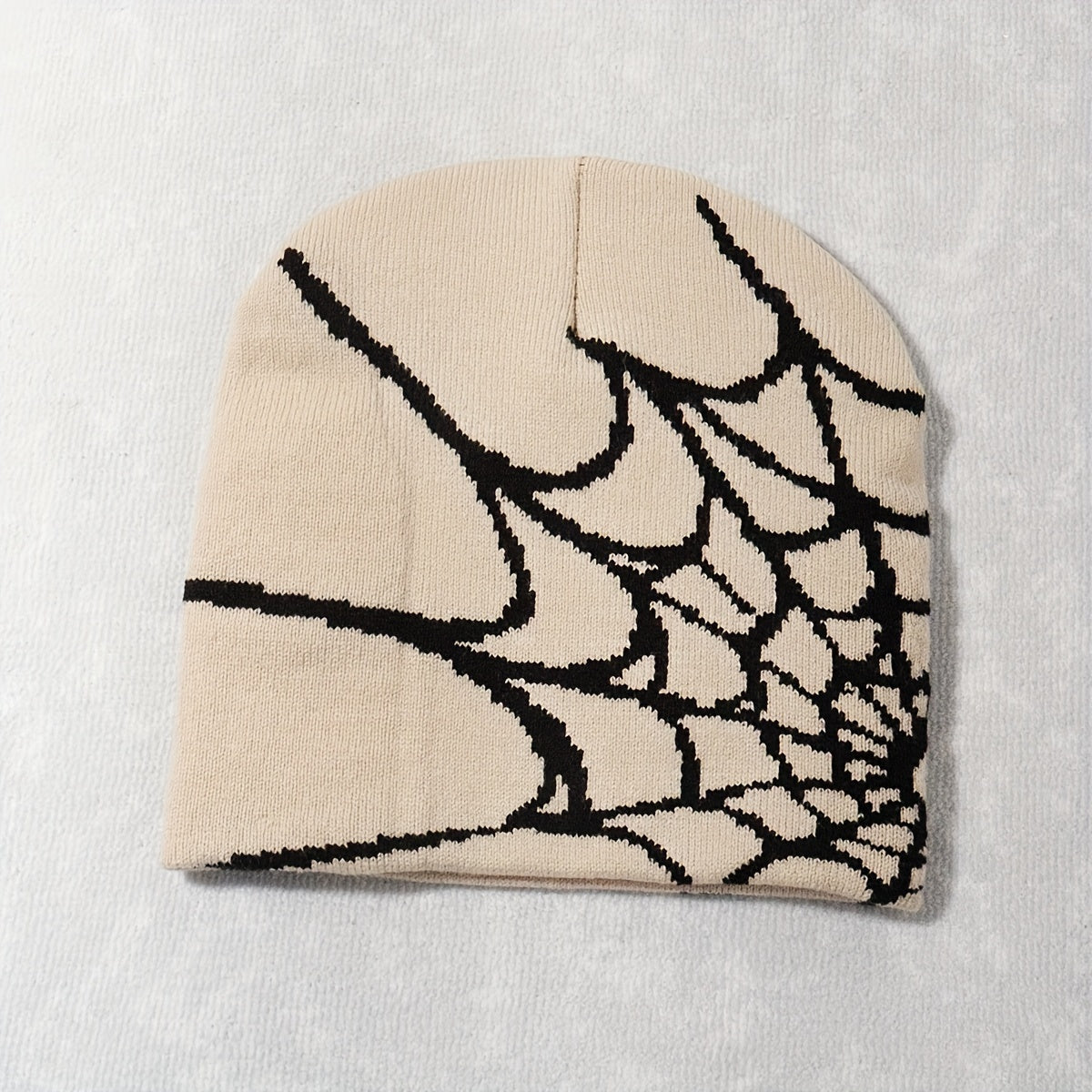 Vintage Elastic Knitted Y2K Personalized Halloween Spider Web Beanie Autumn Winter Warm Pullover Cap