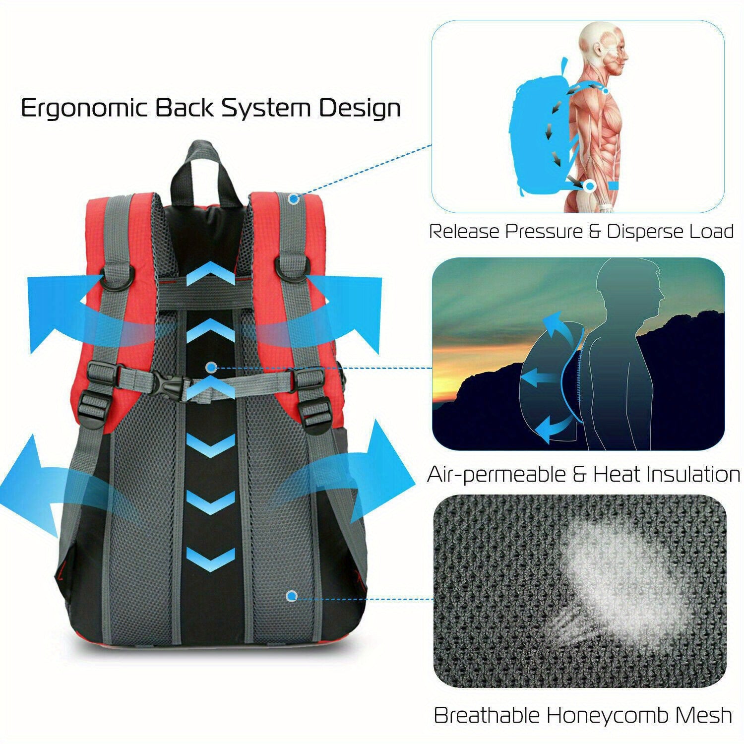 Backpack School Laptop Bag Travel Camping Hiking Rucksack Office Backpack