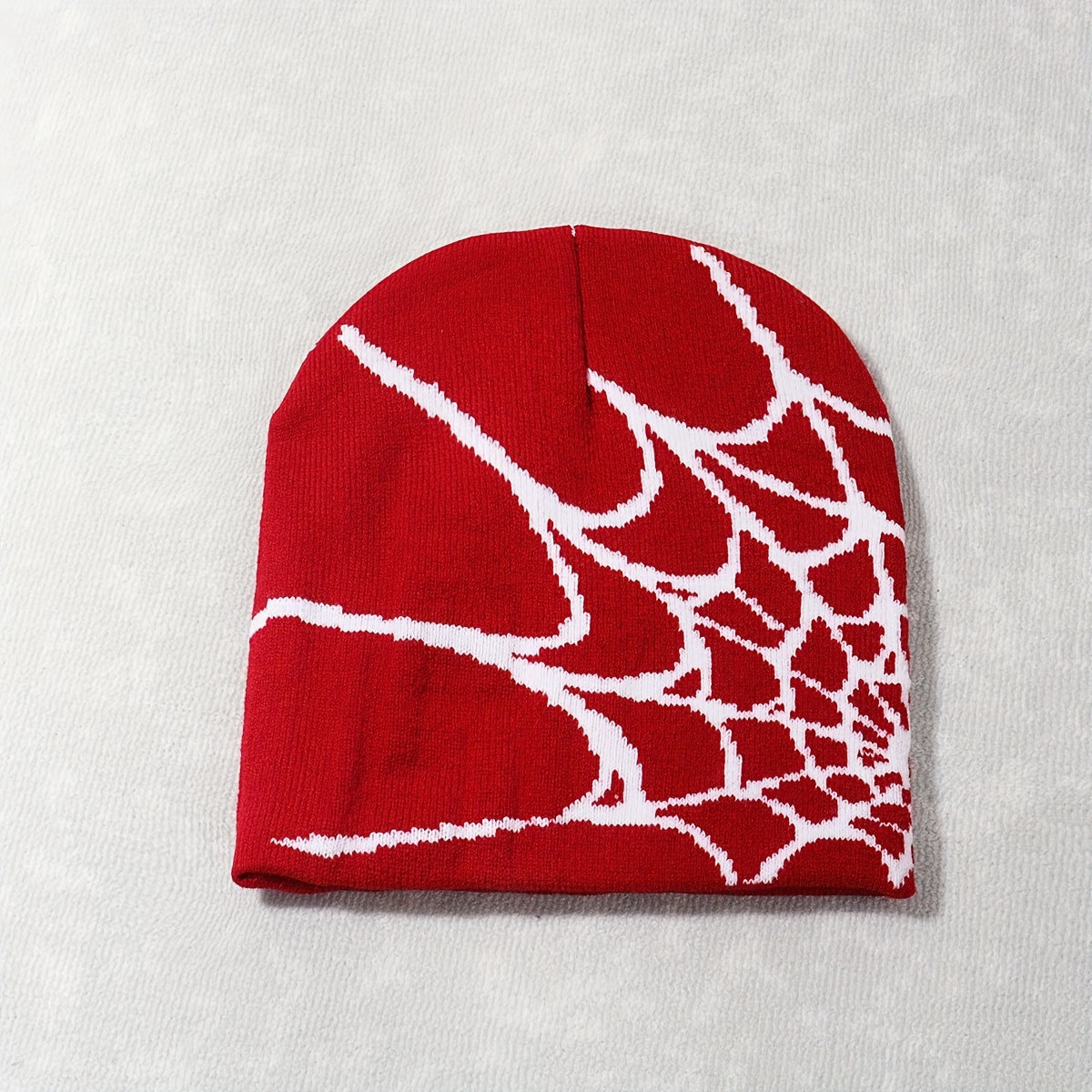 Vintage Elastic Knitted Y2K Personalized Halloween Spider Web Beanie Autumn Winter Warm Pullover Cap