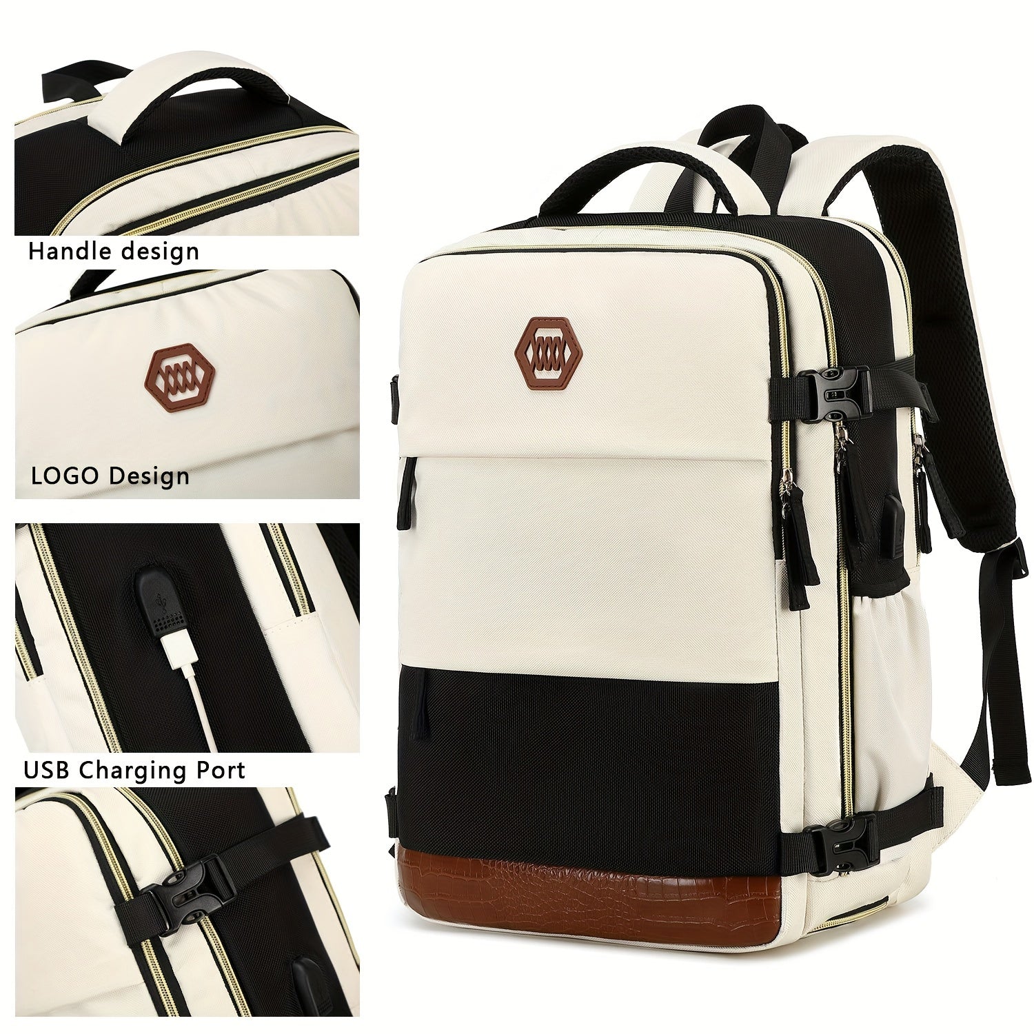 1pc Large Capacity Waterproof Outdoor Sports Leisure Travel Backpack, Travel Backpack, Outdoor Hiking Rucksack With Shoes Compartment, Portable Laptop Schoolbag