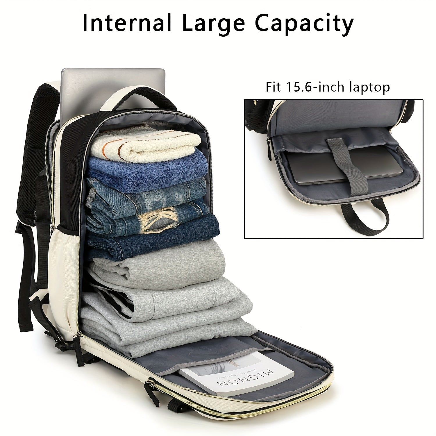 1pc Large Capacity Waterproof Outdoor Sports Leisure Travel Backpack, Travel Backpack, Outdoor Hiking Rucksack With Shoes Compartment, Portable Laptop Schoolbag