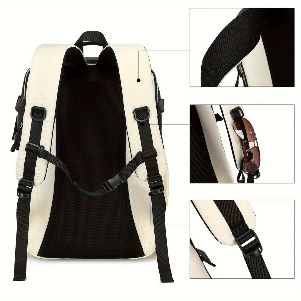 1pc Large Capacity Waterproof Outdoor Sports Leisure Travel Backpack, Travel Backpack, Outdoor Hiking Rucksack With Shoes Compartment, Portable Laptop Schoolbag