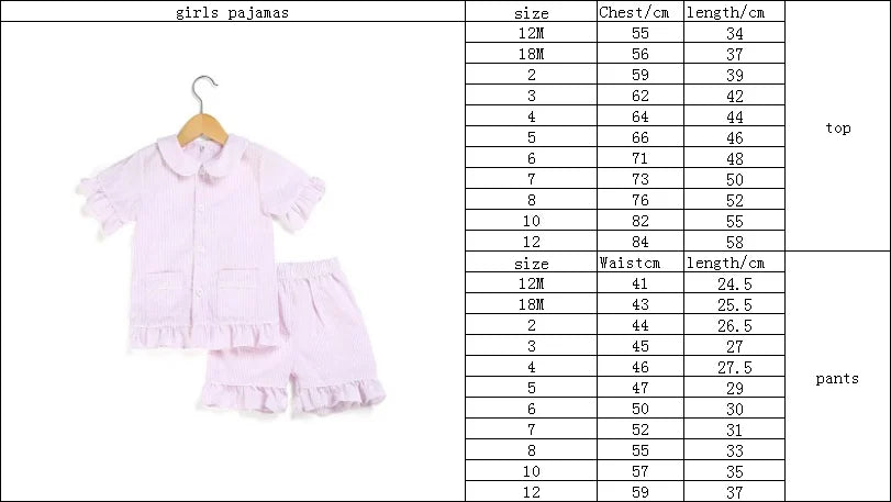 Wholesale 1-12 Years Kids Pyjamas 100% Cotton Plaid Seersucker Soft Sibling Outfits Pjs Loungewear Baby Boys Girls Pajamas Sets