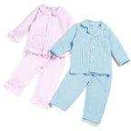 Wholesale 1-12 Years Kids Pyjamas 100% Cotton Plaid Seersucker Soft Sibling Outfits Pjs Loungewear Baby Boys Girls Pajamas Sets