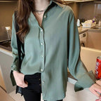Women's Blouse Collared White Shirt Woman Long Sleeve Elegant Clothes  Chemise Femme Korean Fashion Aesthetic Top Blusas