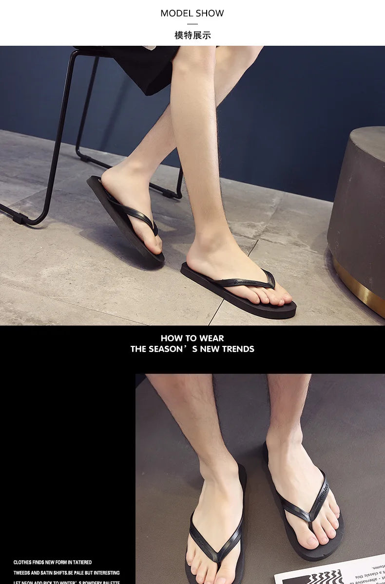 Men Shoes Summer Beach Sandals Anti-slip Fashion Outdoor Breathable Casual Couple Beach Sandal Flip Flops Shoes Slippers Men