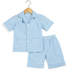 Wholesale 1-12 Years Kids Pyjamas 100% Cotton Plaid Seersucker Soft Sibling Outfits Pjs Loungewear Baby Boys Girls Pajamas Sets