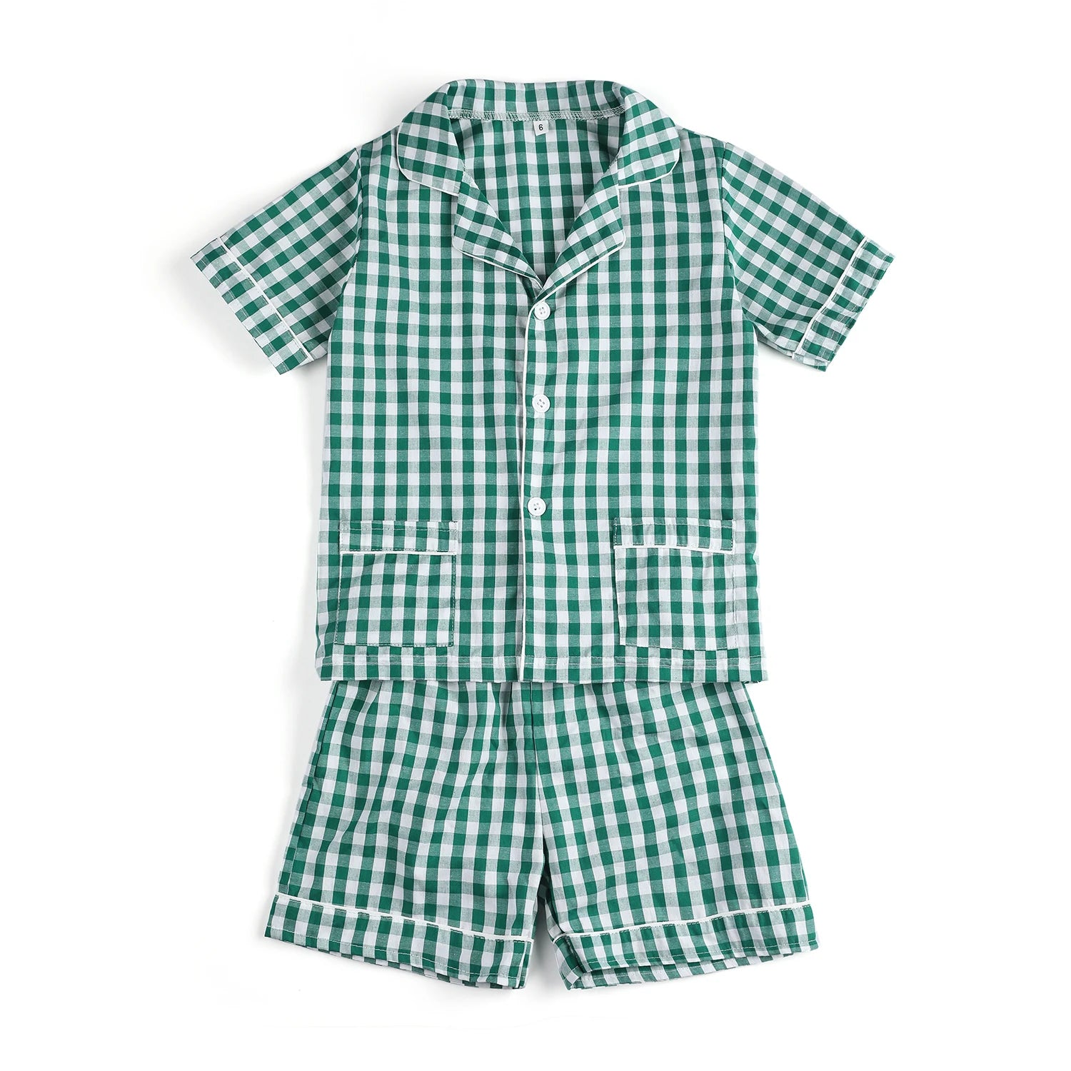 Wholesale 1-12 Years Kids Pyjamas 100% Cotton Plaid Seersucker Soft Sibling Outfits Pjs Loungewear Baby Boys Girls Pajamas Sets