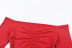 women T-shirts sexy and club fashion female T-shirt long sleeve off shoulder solid color lady Tshirt autumn basic tees