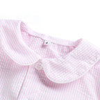 Wholesale 1-12 Years Kids Pyjamas 100% Cotton Plaid Seersucker Soft Sibling Outfits Pjs Loungewear Baby Boys Girls Pajamas Sets
