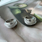 Irregular Pleated Ring for Women Men Open Adjustable Rings Wide Trendy Finger Rings Y2K Accessories Fashion Punk Jewelry
