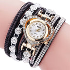 Gorgeous Women'S Diamond Inlaid Watch Retro Sparkling Crystal Bracelet Multiple Exquisite Dials Simulated Quartz Watch For Women