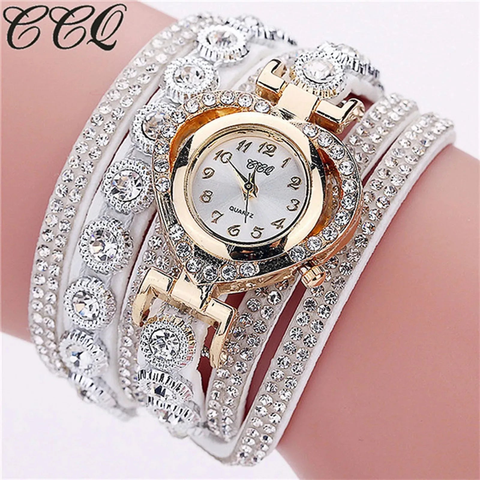 Gorgeous Women'S Diamond Inlaid Watch Retro Sparkling Crystal Bracelet Multiple Exquisite Dials Simulated Quartz Watch For Women