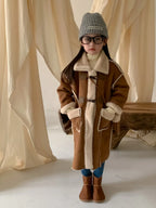 Girls Coat Melard Coat Children New Winter Thickened Foreign Air Long Coat Female Treasure Fur One Coat