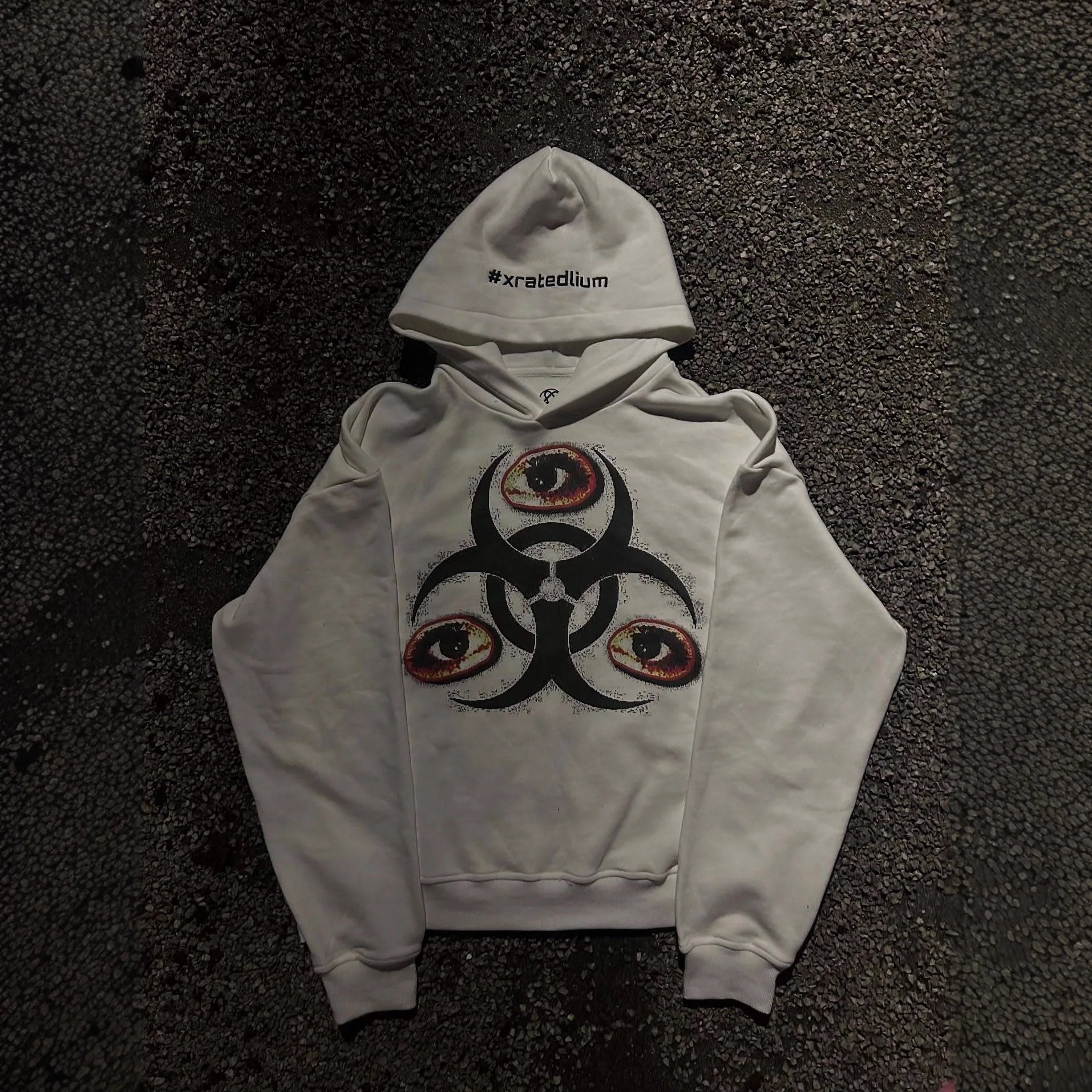 A must-have for trendsetters, dark and quirky printed hooded sweatshirt for autumn and winter, unisex street style hoodie