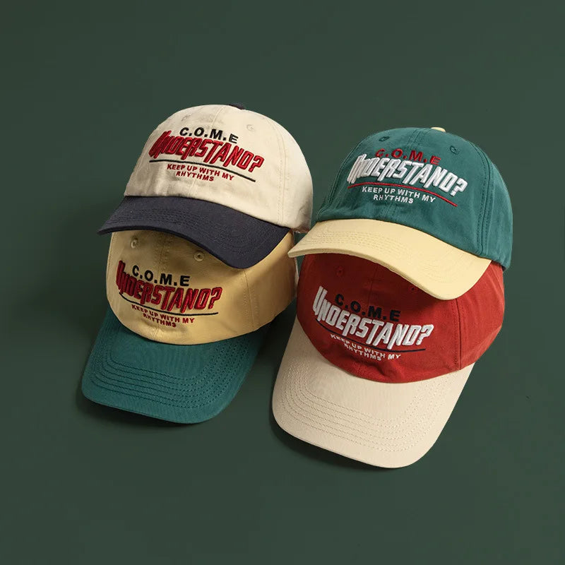 Baseball Cap New Spring Summer Large Head Size Embroidered Color Block Versatile Sports Daily Trendy Parent Kid Women Boys