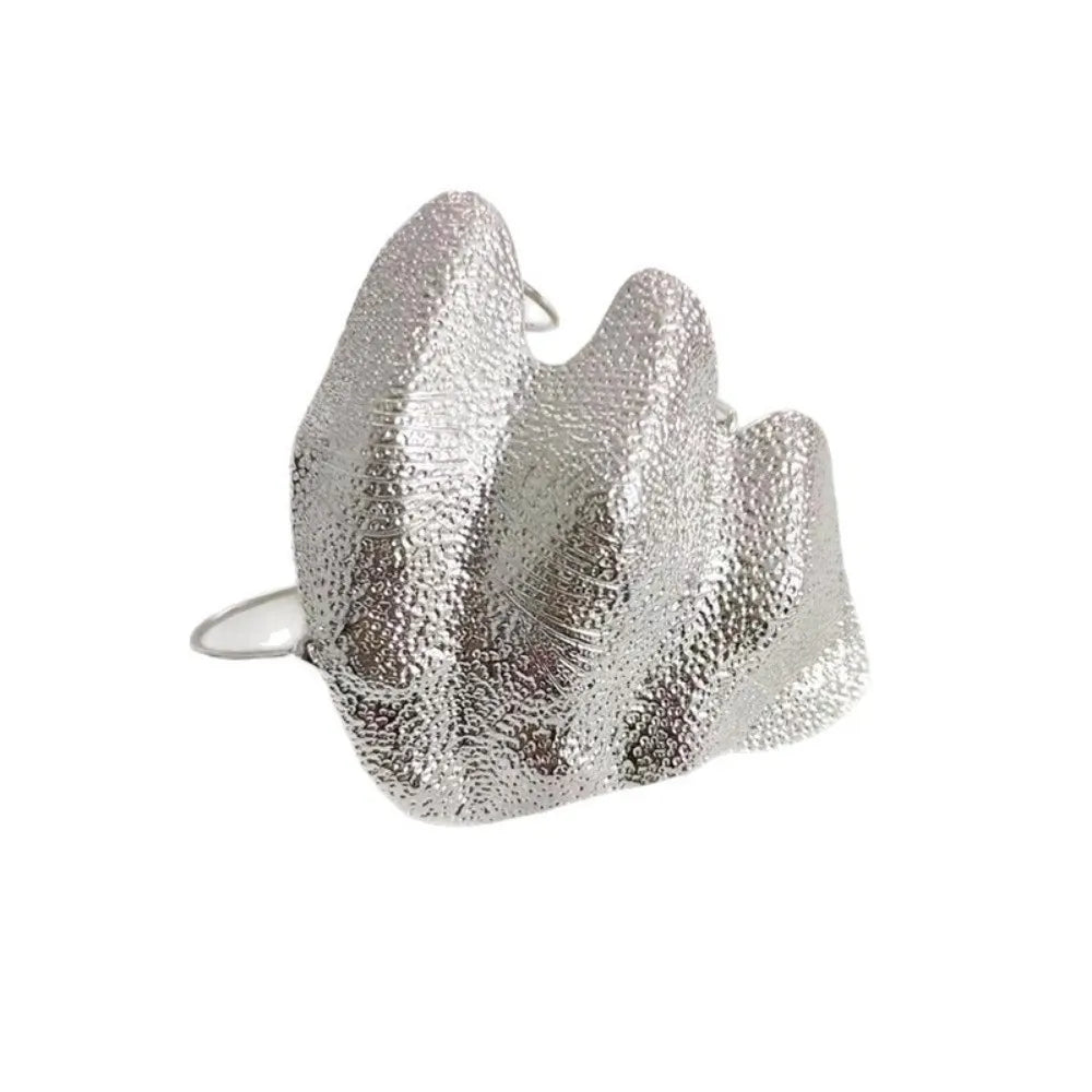 Irregular Design Knuckle Ring Minimalist Style Unique Pattern Finger Ring Exquisite Craftsmanship Delicate Texture Pleated Ring