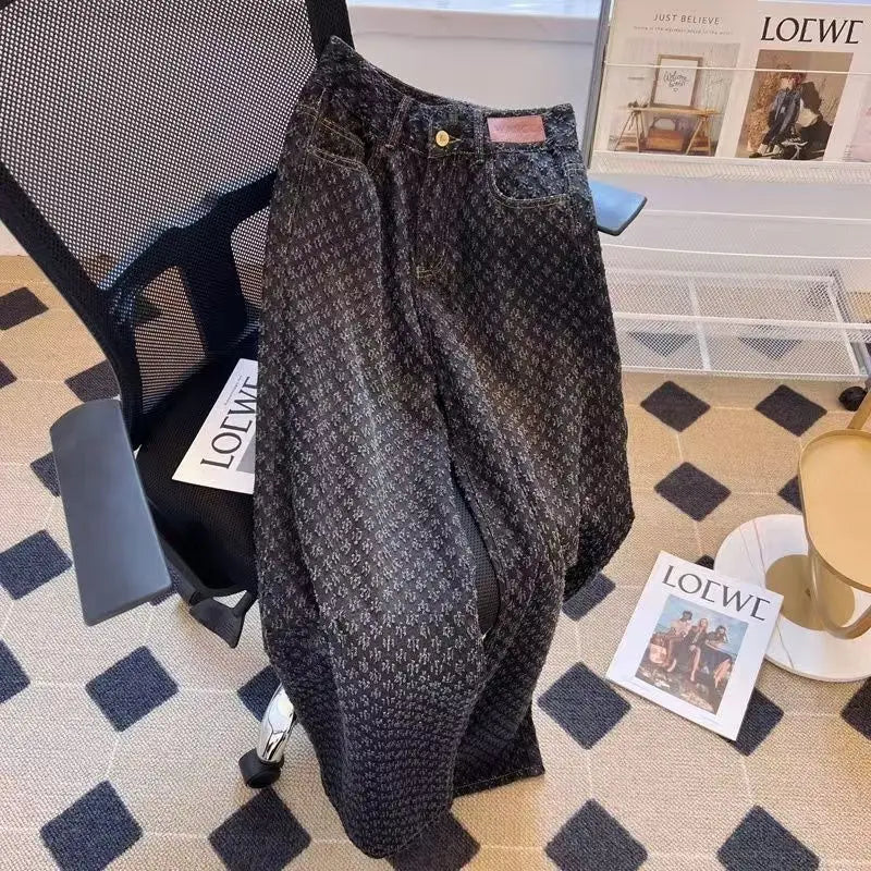 Jeans Women Spring Summer Straight Leg Jeans Women New Design Sense for Women Loose Fitting High Waisted Wide Leg Pants