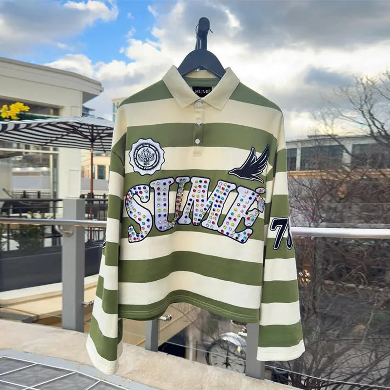 2025 American Street Dance Clothing Street Hip Hop Trend Casual Dance Performance Top New Fashion Trend 3D Printed Polo Shirt