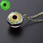 Evil Eye Necklace Charming Blue Violet Green Human Eye Necklaces for Men Women Glass Ball Pendant Chains Jewelry Halloween Gift