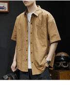 T-shirt Short-sleeved Shirt Men's Trendy Brand Trendy Shirt Summer Casual Work Clothes Loose Summer Trendy