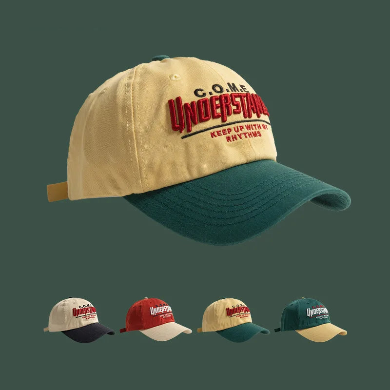 Baseball Cap New Spring Summer Large Head Size Embroidered Color Block Versatile Sports Daily Trendy Parent Kid Women Boys