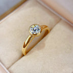 Real 14k Gold Diamond Ring for Women To Join Party Peridot Gemstone Anillos De Wedding Diamante Engagement Jewelry Fine Ring Box