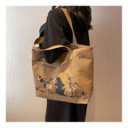 Tote Bag Women's Fashionable Canvas Tote Bag Spacious Durable Shoulder Bag with Zipper Closure Classic Design for Work