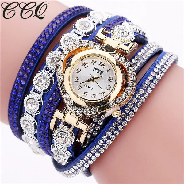 Gorgeous Women'S Diamond Inlaid Watch Retro Sparkling Crystal Bracelet Multiple Exquisite Dials Simulated Quartz Watch For Women