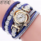 Gorgeous Women'S Diamond Inlaid Watch Retro Sparkling Crystal Bracelet Multiple Exquisite Dials Simulated Quartz Watch For Women