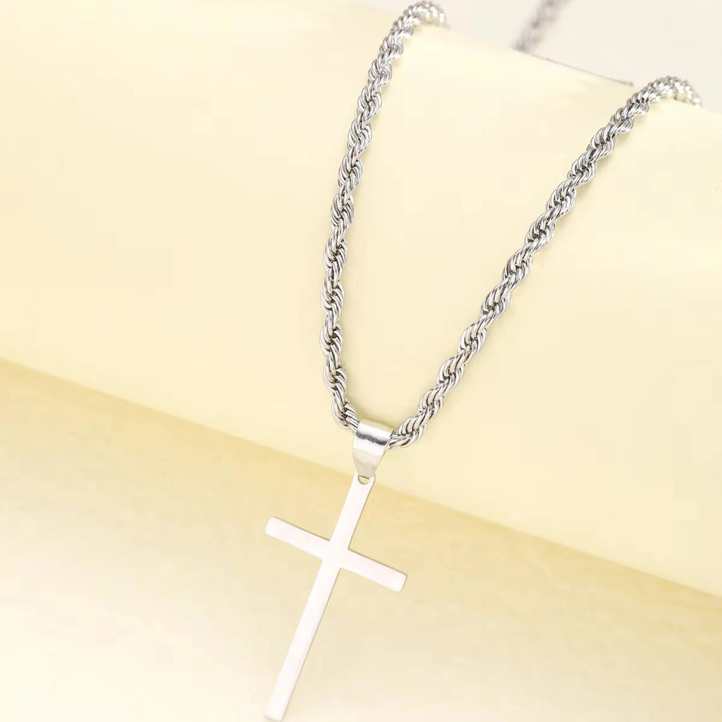Men's and women's new cross pendant necklace, minimalist gold jewelry, men's and women's necklace