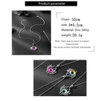 Antique Evil Eye Pendant Necklace For Women Men Creative Punk Hollow Star Colorful Eyeball Connect Choker Chain Jewelry Gifts