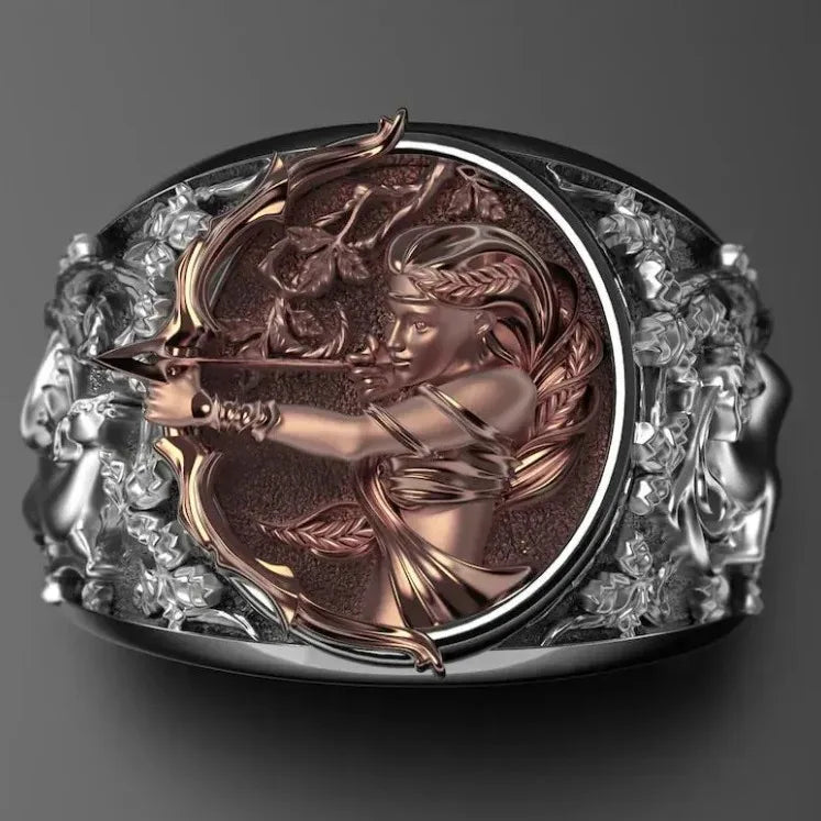 Ancient Greek Goddess Ring - Fashion Versatile Open Band, High-End Heavy Craft Couple Jewelry, Stylish Statement Accessory