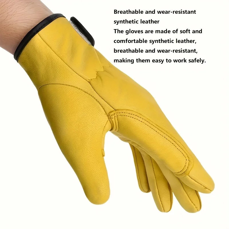 1 pair of work gloves, suitable for gardening, sports, motorcycles, driving, and welding, with soft material and elastic fit