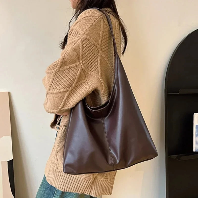 [Tote Bags] New Tote Bag Hand Bill of Lading Shoulder Women's Bag Retro Simple Large Bag Tote Bag