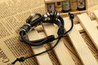 Handmade Butterfly Beads Bracelet Quartz Watch Clock Women Man Lovers Vintage Retro Bracelet Leather Strap Bracelets Dress Watch