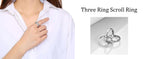 Stainless Steel Interlocked Triple Ring for Women Multi Color Wedding Band Bague Three in One
