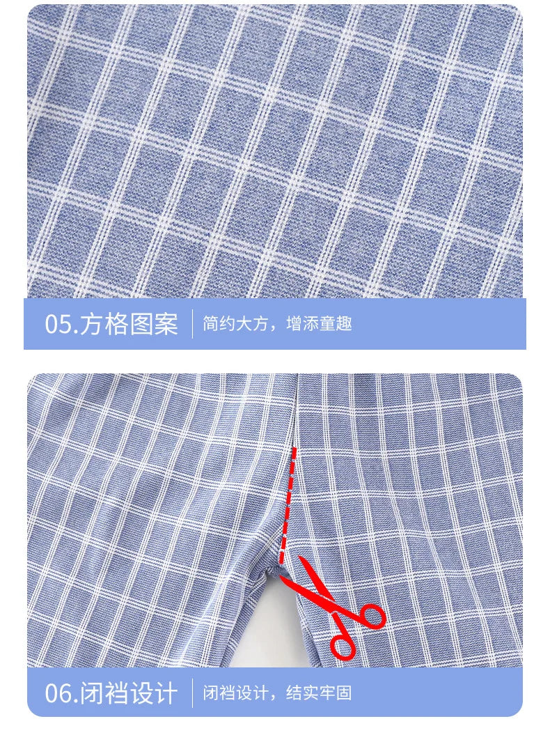 Boys Girls Autumn Pajamas Homewear Kids Casual Plaid Long Sleeve Lapel Shirt with Pants Pyjamas Youth Sleepwear Clothing Sets