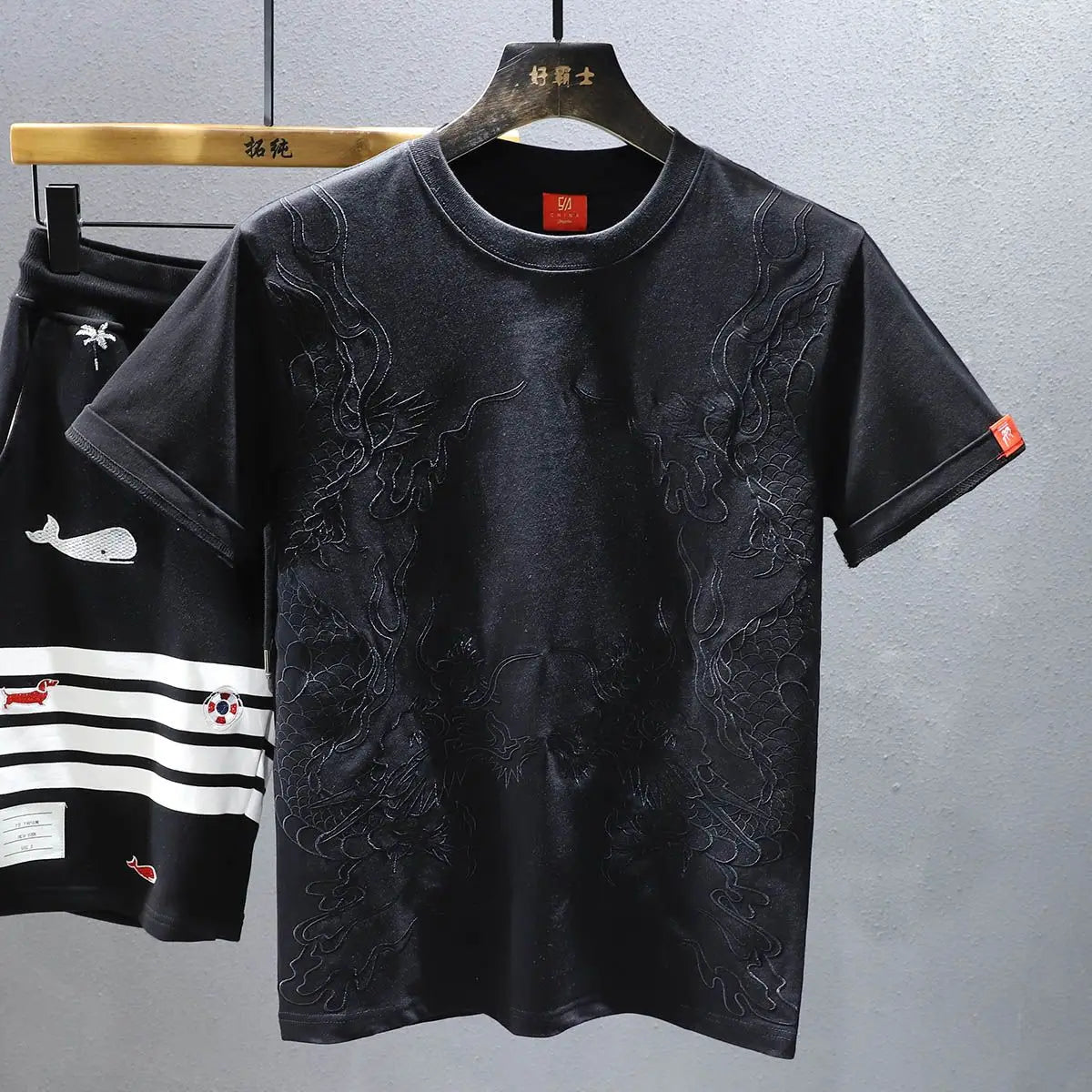 Embroidered Short-sleeved T-shirt for Men Summer New Casual Versatile Half-sleeved Undershirt