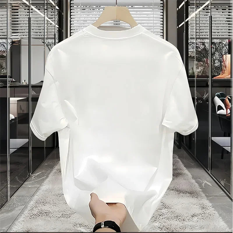Men's Short-sleeved T-shirt, New Summer Product of 2025, Round-neck Printed Short-sleeved Shirt, Casual and Fashionable