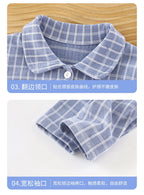 Boys Girls Autumn Pajamas Homewear Kids Casual Plaid Long Sleeve Lapel Shirt with Pants Pyjamas Youth Sleepwear Clothing Sets