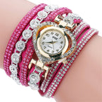 Gorgeous Women'S Diamond Inlaid Watch Retro Sparkling Crystal Bracelet Multiple Exquisite Dials Simulated Quartz Watch For Women