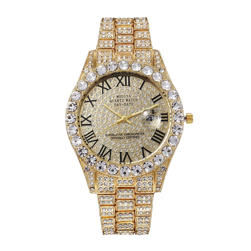 Luxury Ladies Watch With High End Feel Fashionable And Trendy Calendar Roman Starry Sky Diamond Studded Quartz Watch