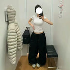 Vintage Sweatpants Women Clothes Street Hip Hop Fashion Wide Leg Pants Women Casual Loose Joggers Women Trousers