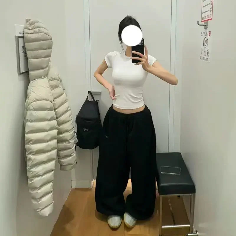 Vintage Sweatpants Women Clothes Street Hip Hop Fashion Wide Leg Pants Women Casual Loose Joggers Women Trousers