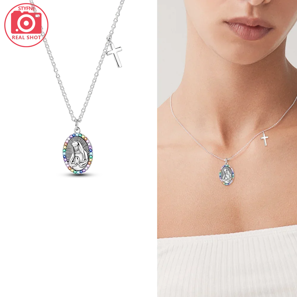 Exquisite Gold Fatima's Hand Necklace 925 Silver Original Devil's Eye Cross Bead Necklace Women Jewelry Luxury Friend Fine Gifts