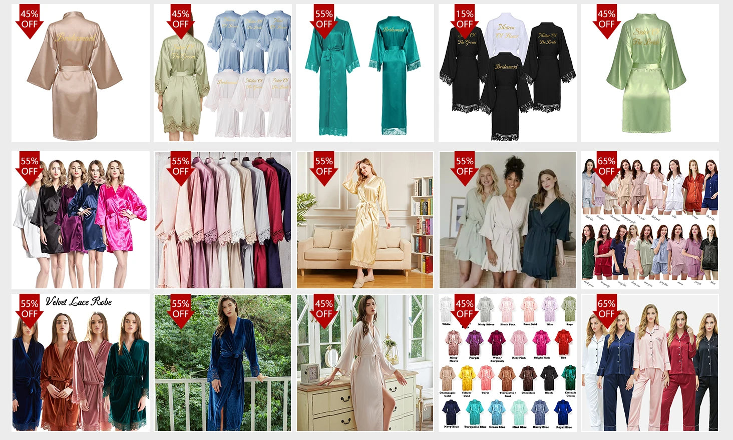 Satin Robes Wedding Bathrobe Bride Bridesmaid Gown Women Clothing Sleepwear