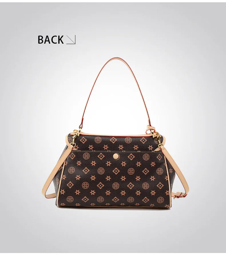 Ladies' tote bag, European and American retro handbag, printed underarm bag, fashionable commuting crossbody bag