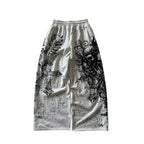 Y2K Retro Casual Jogger Pants Gothic Skull Print Afterlife Sweats Floor Pants Trend Harajuku Hip Hop Oversized Unisex Clothing
