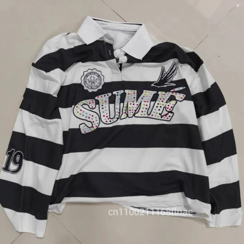 2025 American Street Dance Clothing Street Hip Hop Trend Casual Dance Performance Top New Fashion Trend 3D Printed Polo Shirt